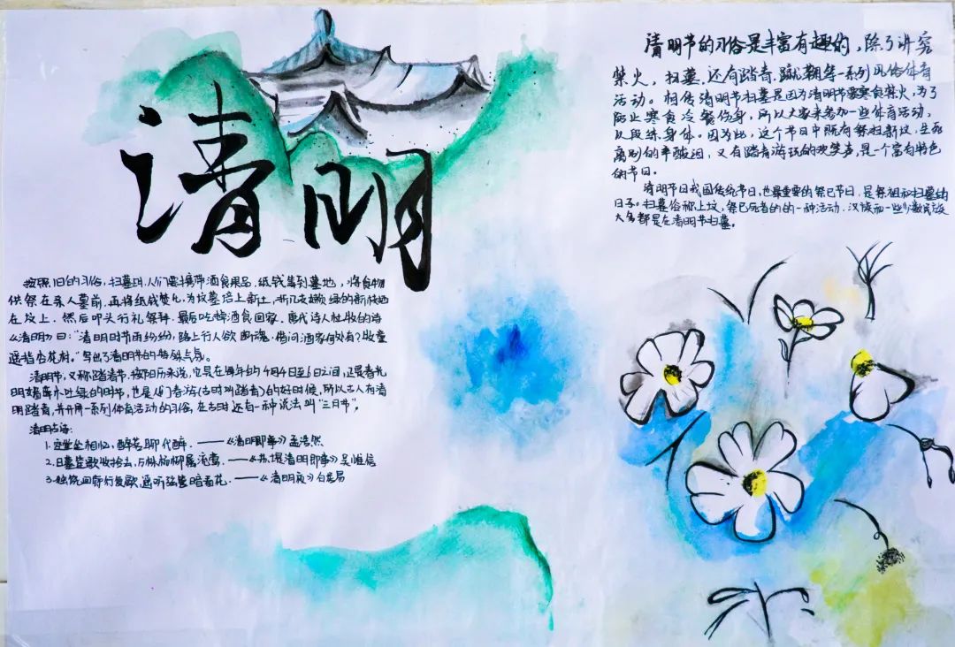 经典研习,文明缅怀|洛阳东外初中部清明节手抄报展示活动